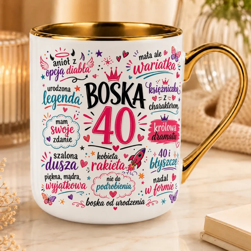 Kubek Boska 40 Kobieta Rakieta Prezent Na 40 Urodziny