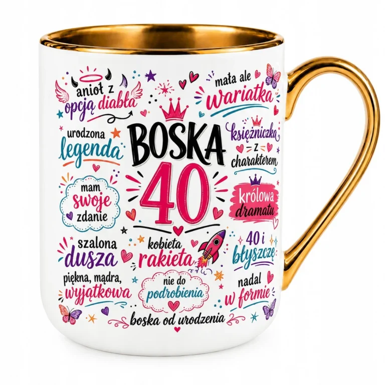 Kubek Boska 40 Kobieta Rakieta Prezent Na 40 Urodziny