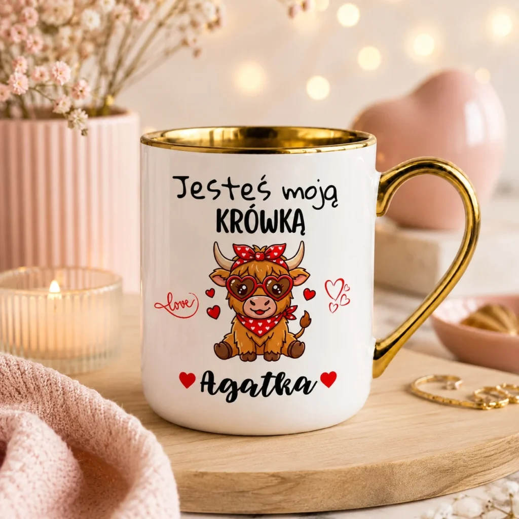 Personalizowany Kubek „Jesteś Moją Krówką” - Śmieszny Prezent dla Kobiety