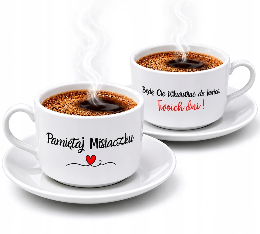 Filiżanka śmieszny prezent na urodziny rocznicę „Pamiętaj Misiaczku" 150 ml
