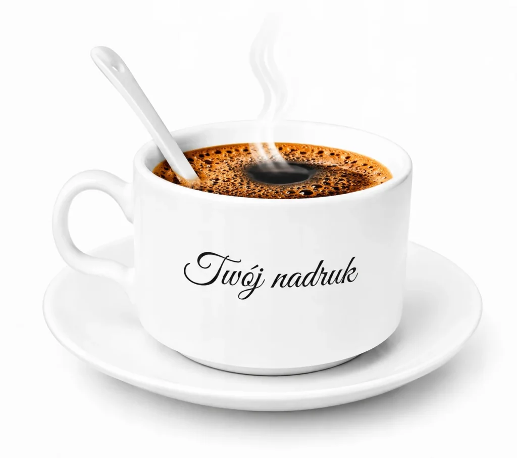 Filiżanka z Twoim logo lub grafiką 1 szt z podstawką i łyżeczką 150 ml