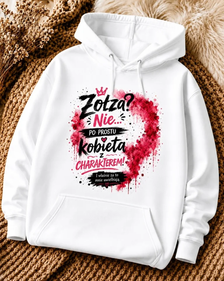 Bluza Damska z Kapturem Śmieszny Prezent dla Kobiety Zołza z Charakterem