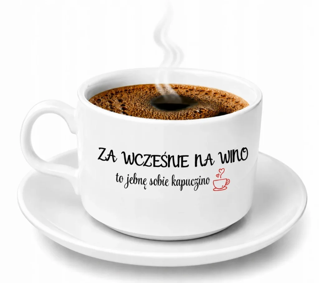 Filiżanka Za Wcześnie Na Wino 150 ml Śmieszny Prezent dla Kawosza