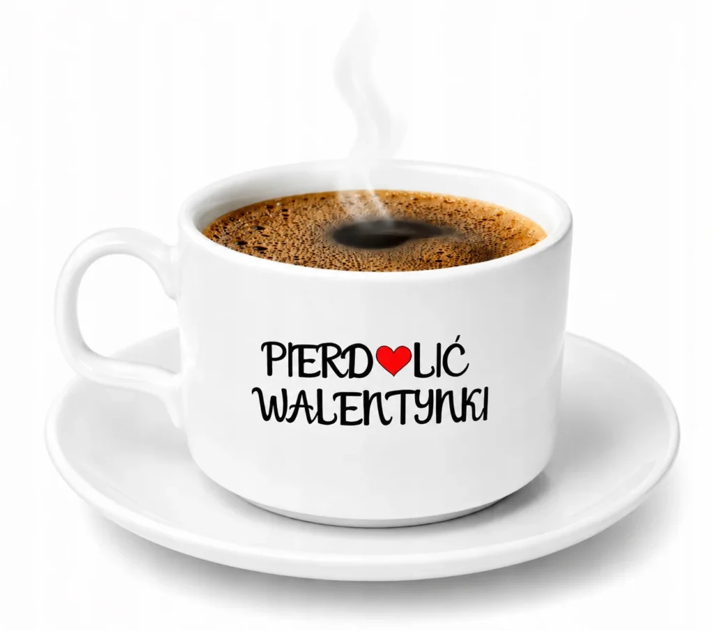 Filiżanka Pie*dolić Walentynki 150 ml Śmieszny Kubek Antywalentynki