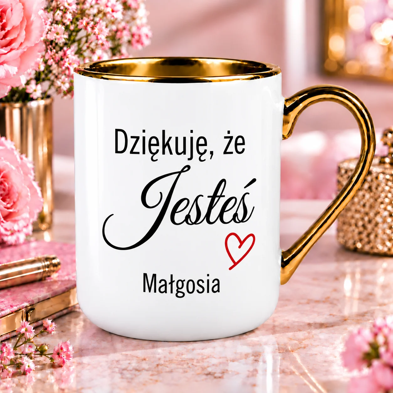 Kubek personalizowany „Dziękuję, że jesteś" 330 ml