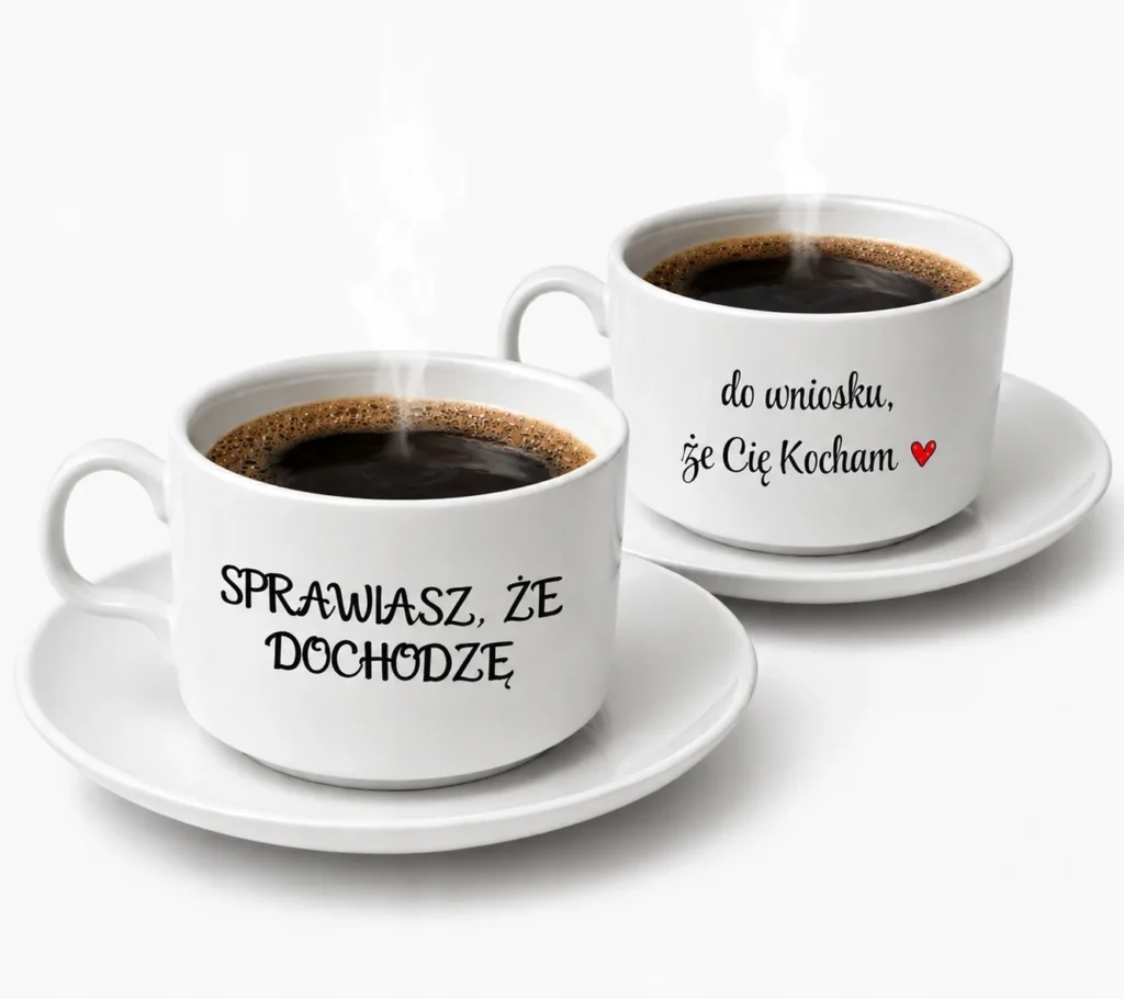 Filiżanka prezent urodziny walentynki śmieszny nadruk „Kocham Cię" 150 ml