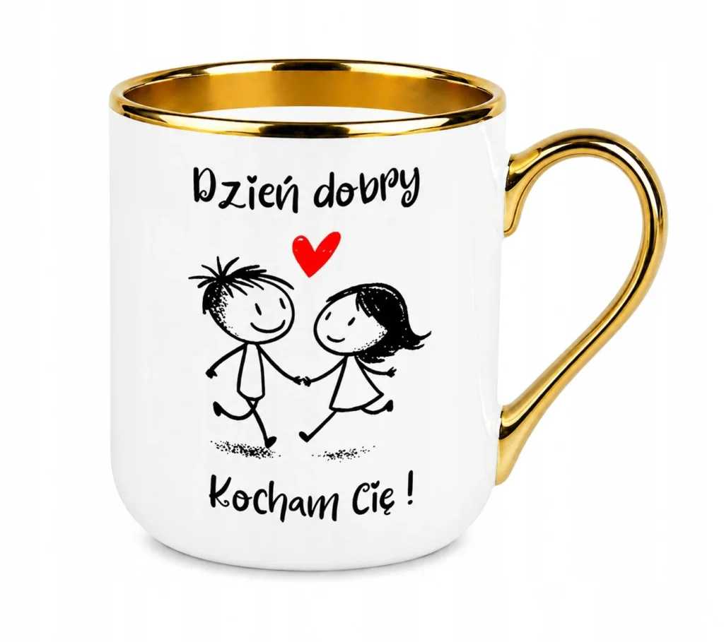 Kubek na prezent dla niej dla niego „Dzień Dobry, Kocham Cię” - 330 ml