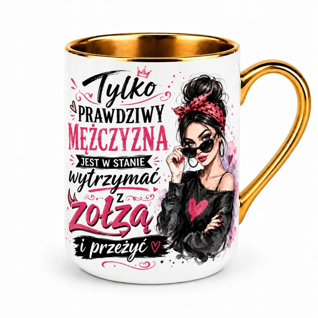 Kubek Tylko Prawdziwy Mężczyzna Wytrzyma z Zołzą Prezent