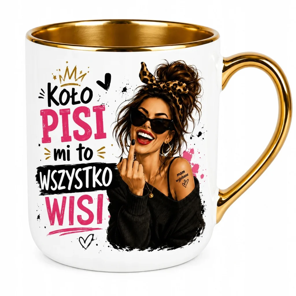 Śmieszny kubek prezent dla kobiety Koło Pisi Mi To Wszystko Wisi 330 ml