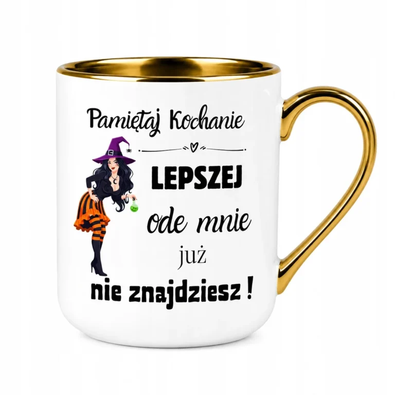 Śmieszny kubek premium złoty rant Pamiętaj kochanie prezent dla niej
