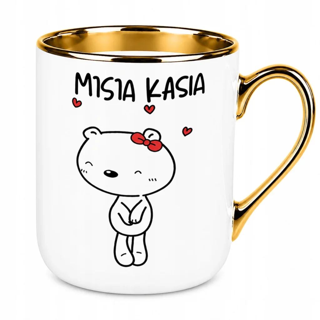 Kubek Miś z imieniem Prezent Dla Niej Walentynki Złote Ucho 330 ml